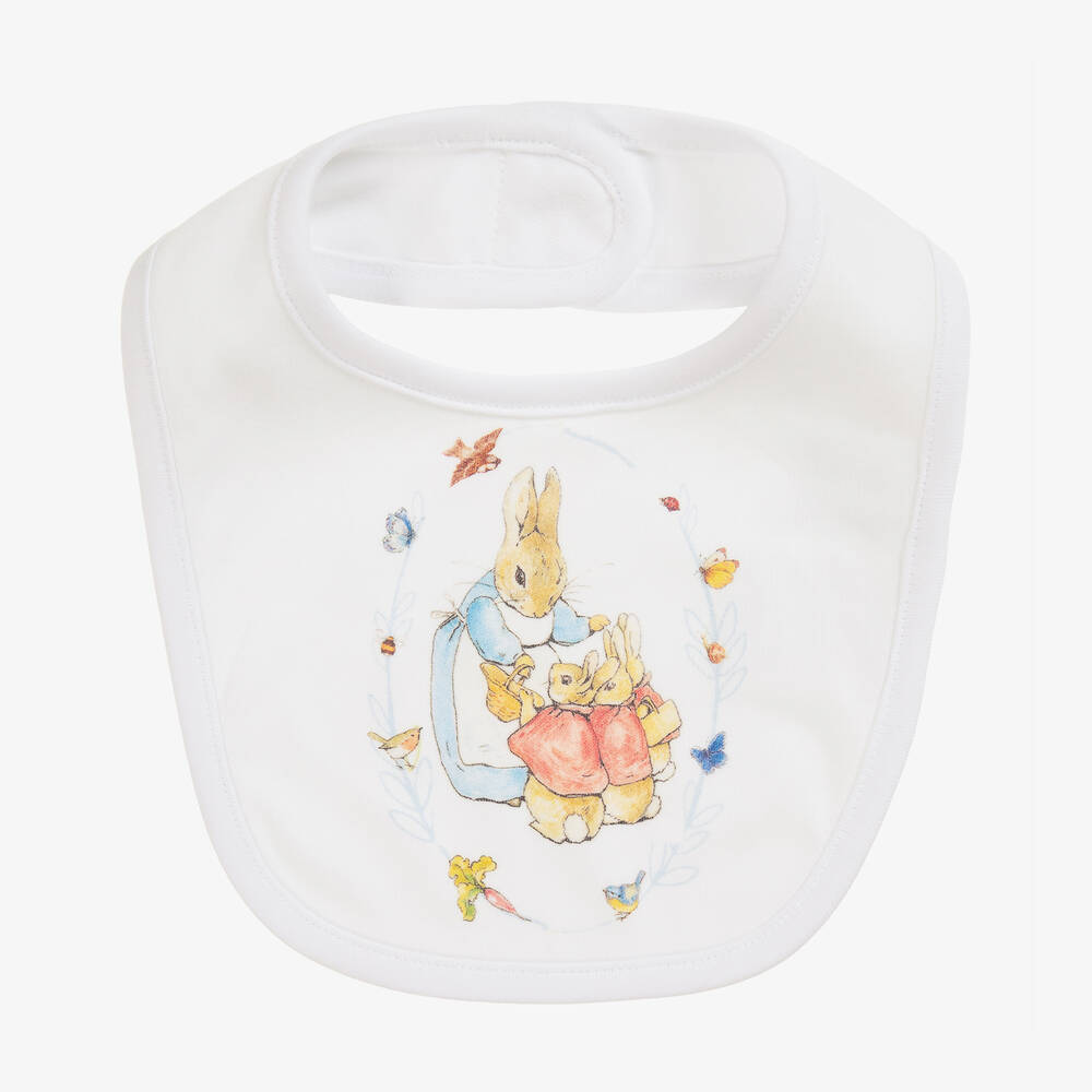 Peter Rabbit™ by Childrensalon-Белый слюнявчик из хлопкового джерси | Childrensalon Outlet