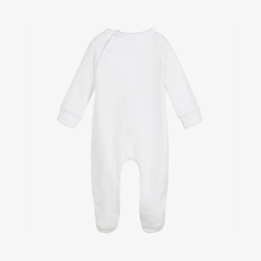 Peter Rabbit™ by Childrensalon-White Cotton Jersey Babygrow  | Childrensalon Outlet