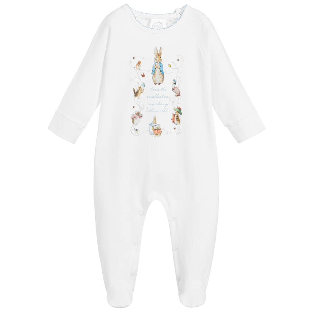 Peter Rabbit™ by Childrensalon - Grenouillère blanche en jersey de coton  | Childrensalon