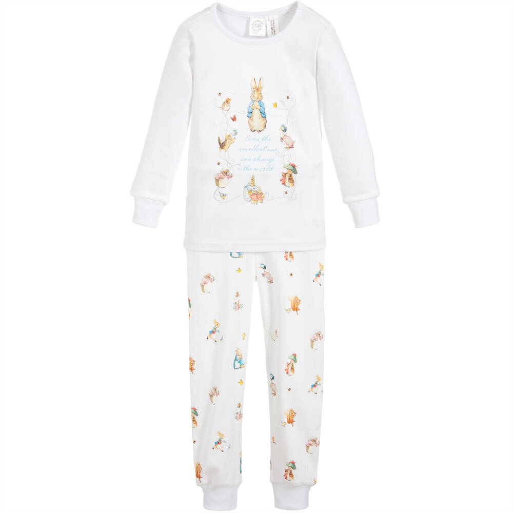 Peter Rabbit™ by Childrensalon - White Cotton Jersey Pyjamas | Childrensalon