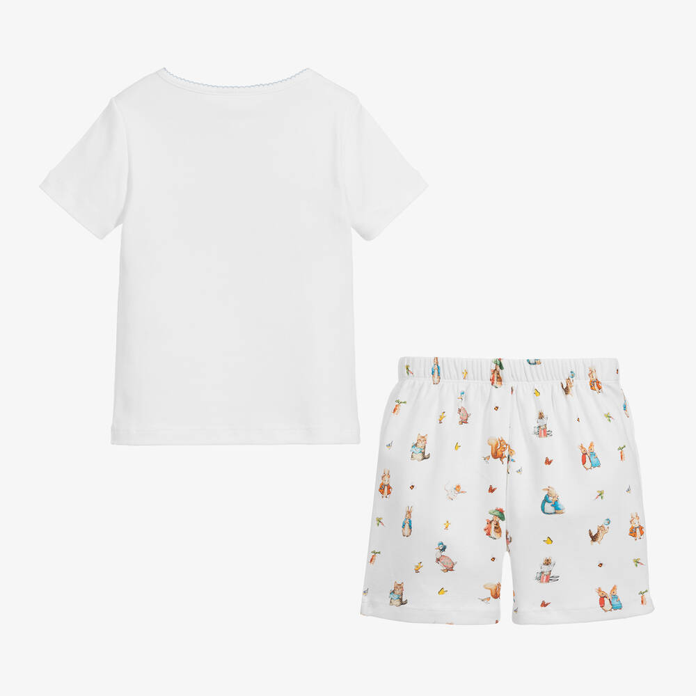 Peter Rabbit™ by Childrensalon-Короткая белая пижама из хлопкового джерси | Childrensalon Outlet