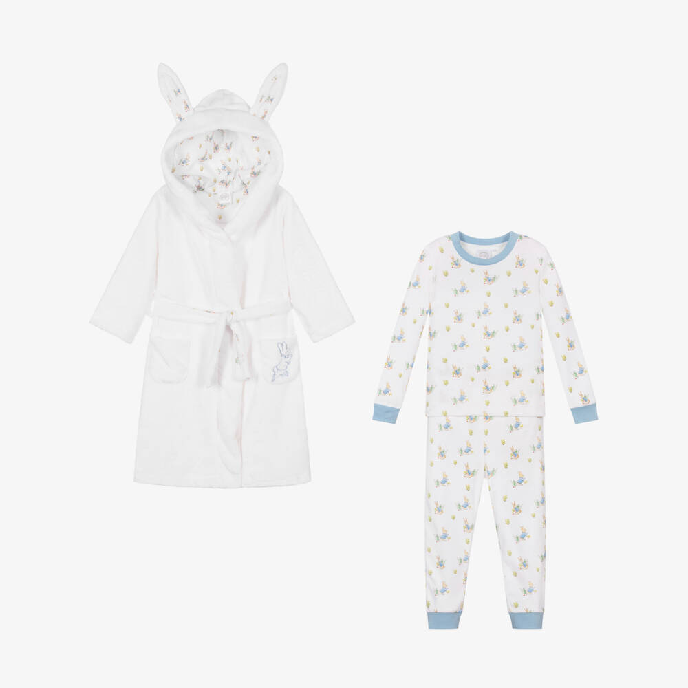 Peter Rabbit™ by Childrensalon-White Dressing Gown & Pyjamas Set | Childrensalon Outlet