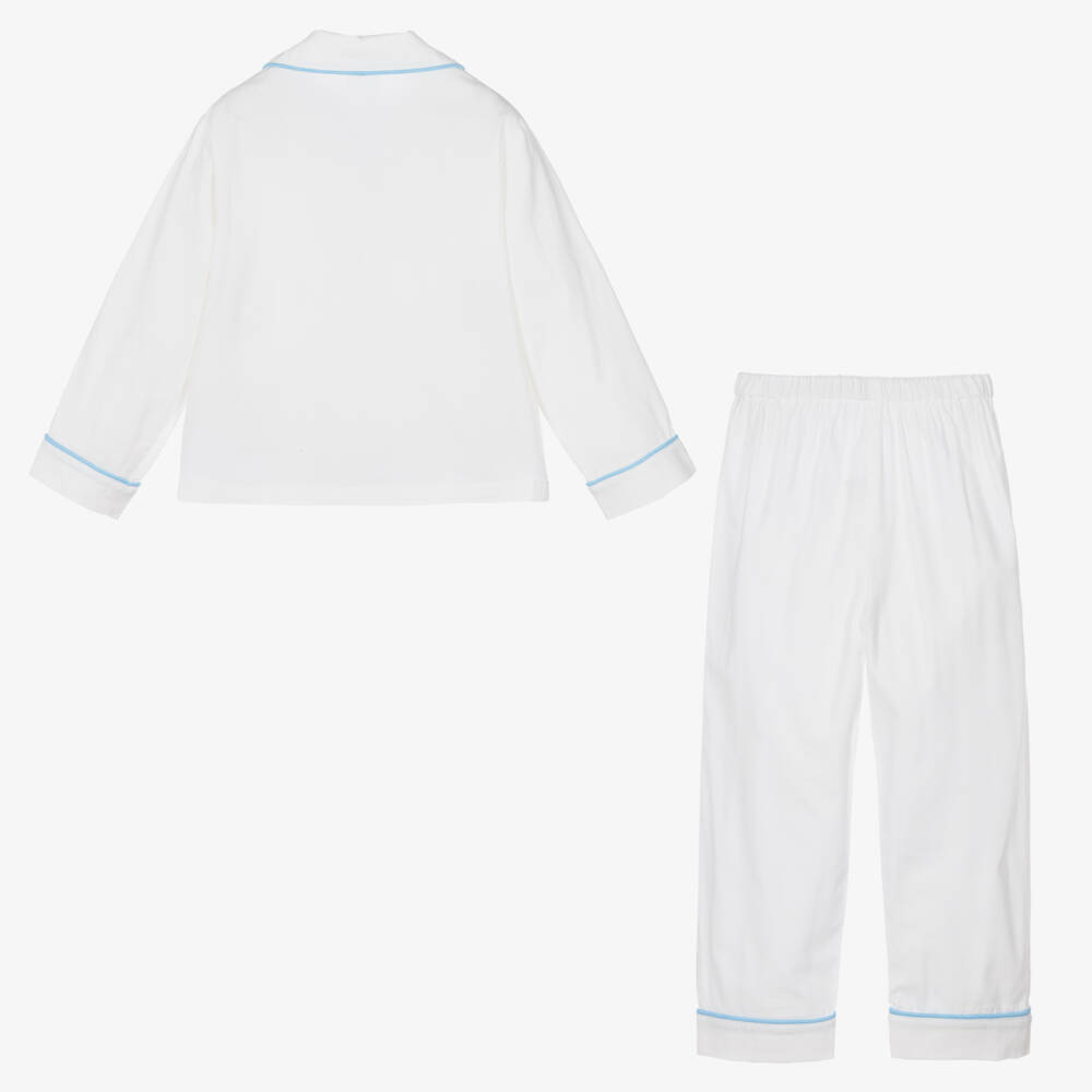 Peter Rabbit™ by Childrensalon-White Embroidered Cotton Pyjamas | Childrensalon Outlet