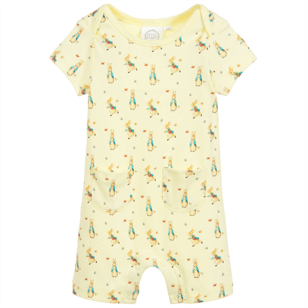 Peter Rabbit™ by Childrensalon - Combi-short jaune en jersey de coton bébé | Childrensalon
