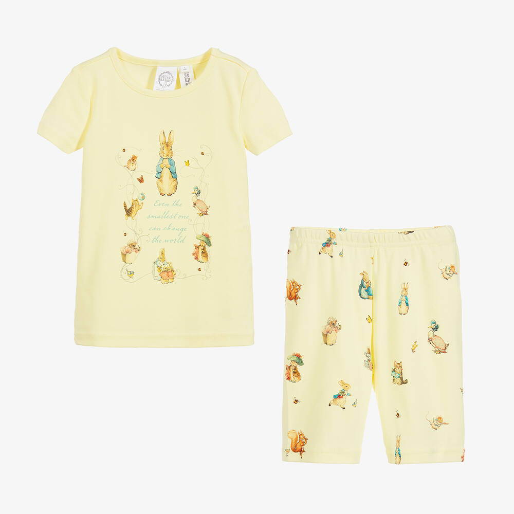 Peter Rabbit™ by Childrensalon-Короткая желтая пижама из хлопкового джерси | Childrensalon Outlet