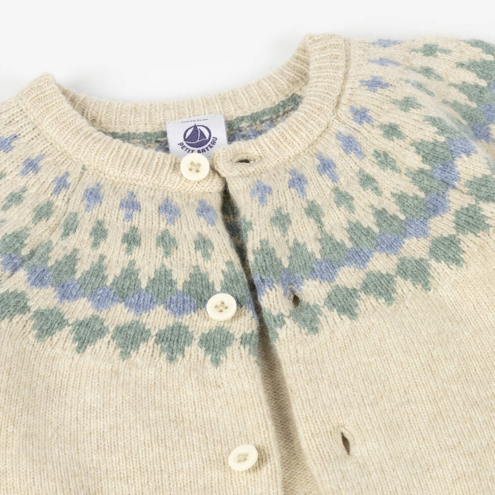 Petit Bateau-Baby Boys Beige Fair Isle Set | Childrensalon Outlet