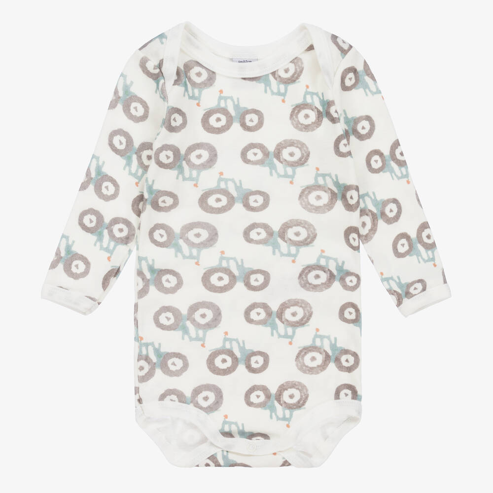 Petit Bateau-Baby Boys Blue & White Bodyvests (3 Pack) | Childrensalon Outlet