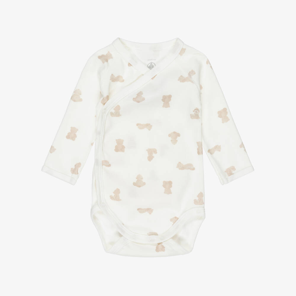 Petit Bateau-Baby Boys White Bodysuit Trio | Childrensalon Outlet