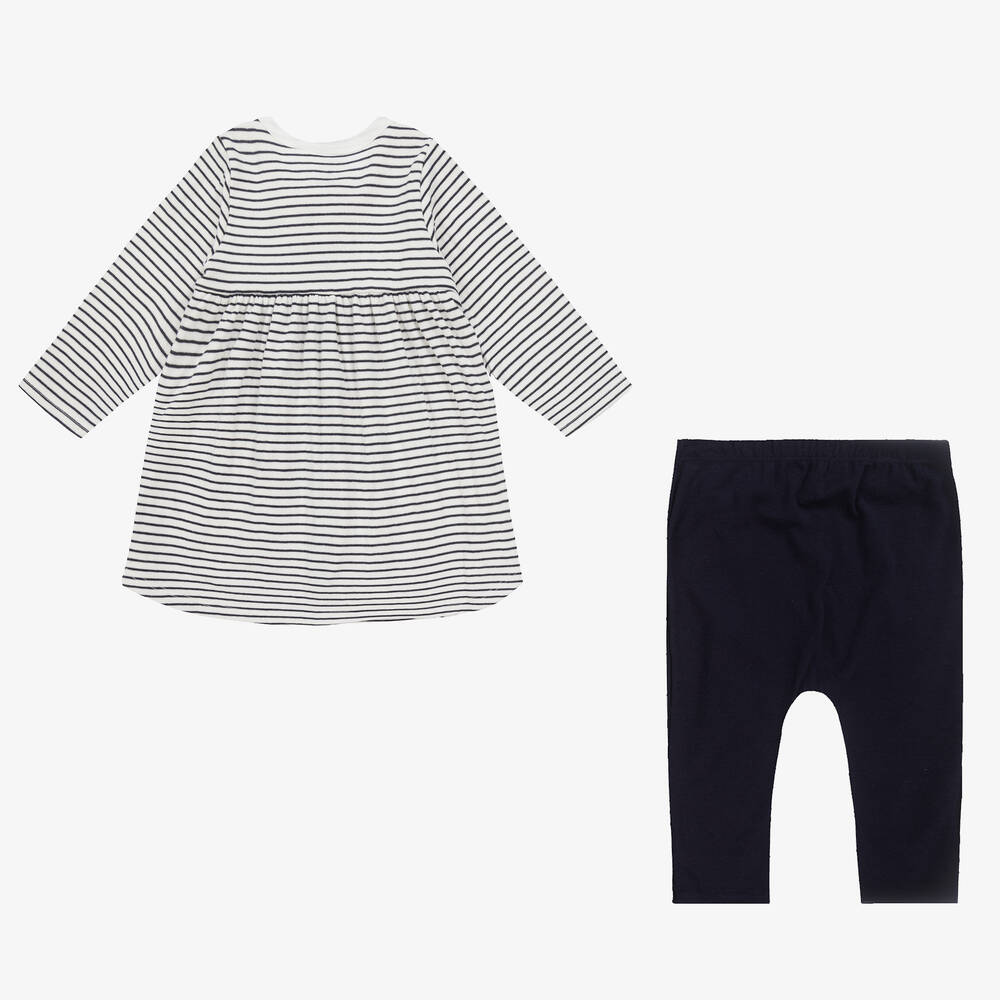 Petit Bateau-Платье в синюю полоску и легинсы из хлопка | Childrensalon Outlet