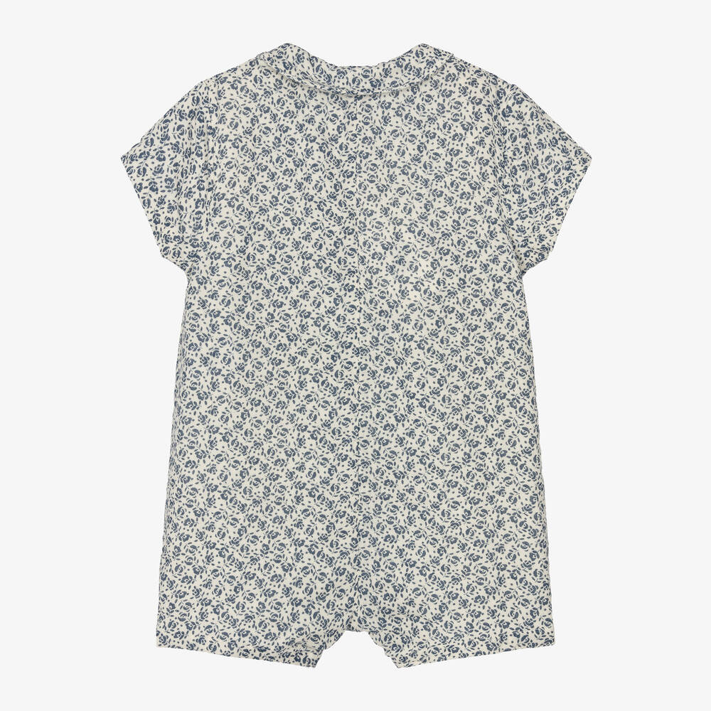 Petit Bateau-تبّان قطن عضوي لون عاجي وأزرق للمولودات | Childrensalon Outlet