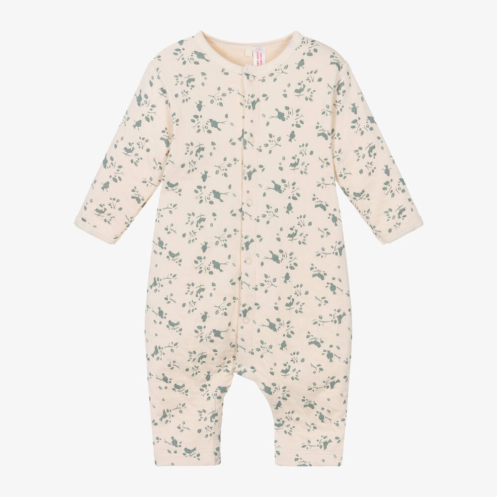 Petit Bateau-Baby Girls Ivory Cotton Bird Babygrow | Childrensalon Outlet