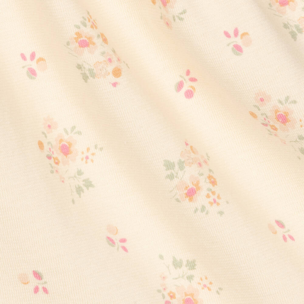 Petit Bateau-Baby Girls Ivory Cotton Floral Dress | Childrensalon Outlet