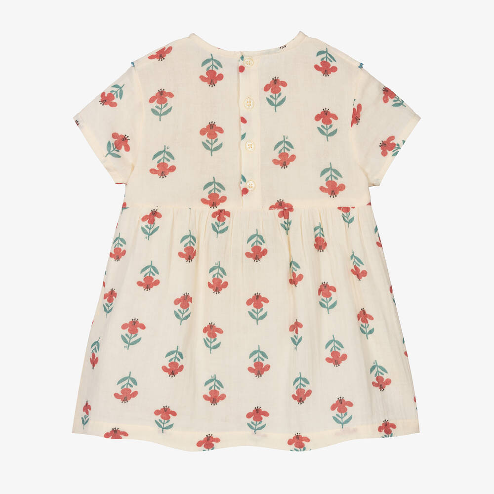 Petit Bateau-Кремовое платье из органического хлопка | Childrensalon Outlet