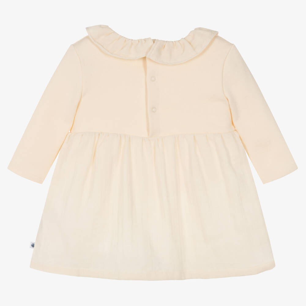 Petit Bateau-Кремовое платье из органического хлопка | Childrensalon Outlet
