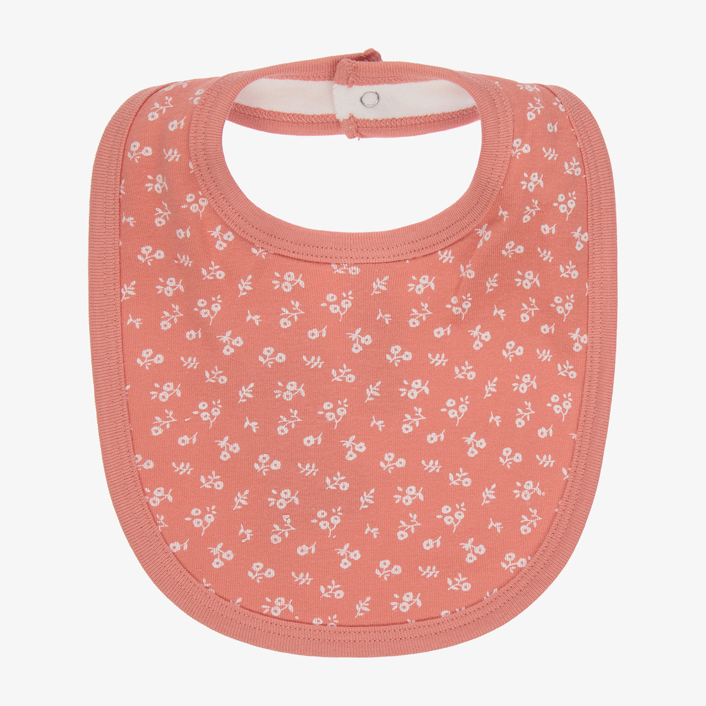 Petit Bateau - Baby Girls Pink Cotton Bib | Childrensalon