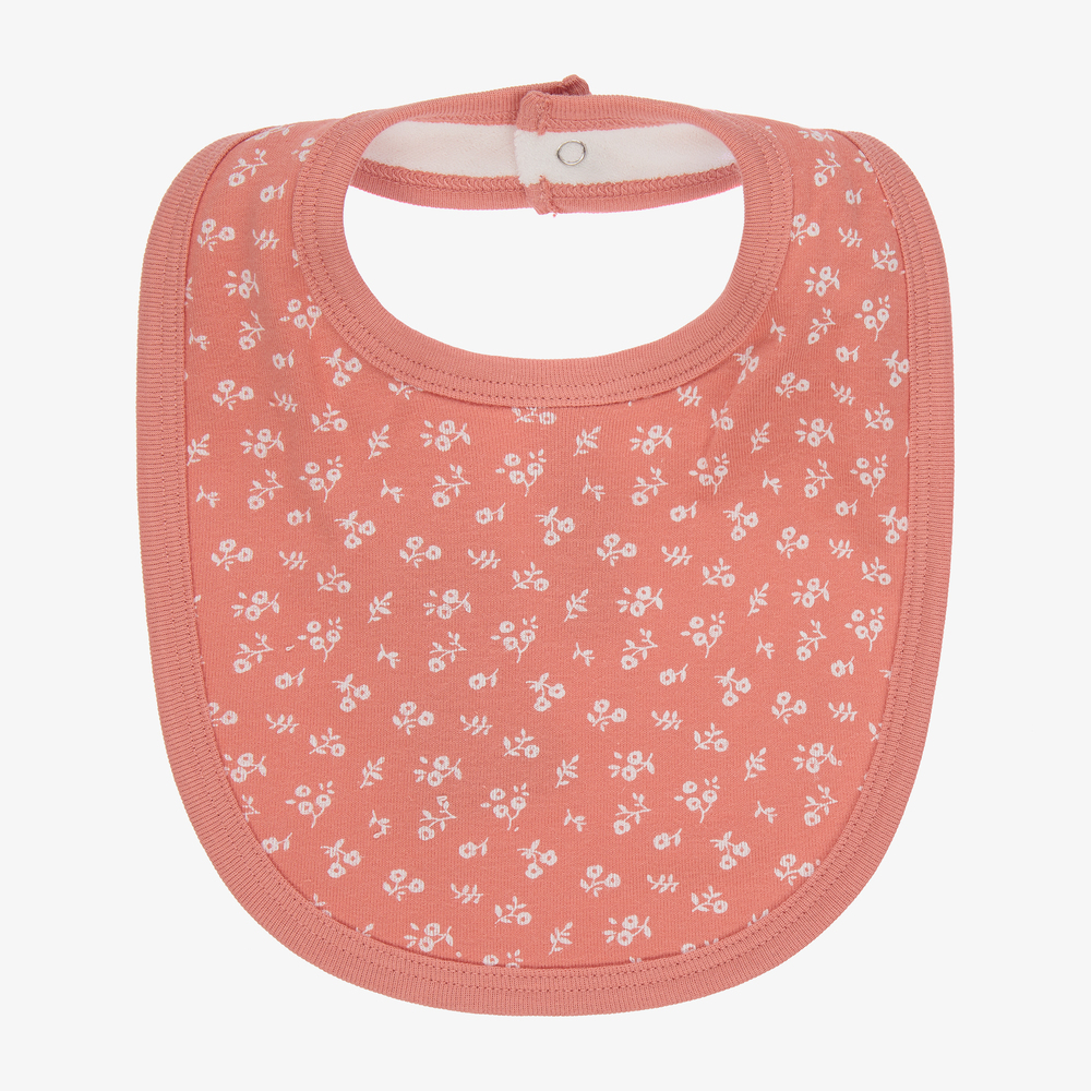 Petit Bateau-Baby Girls Pink Cotton Bib | Childrensalon Outlet