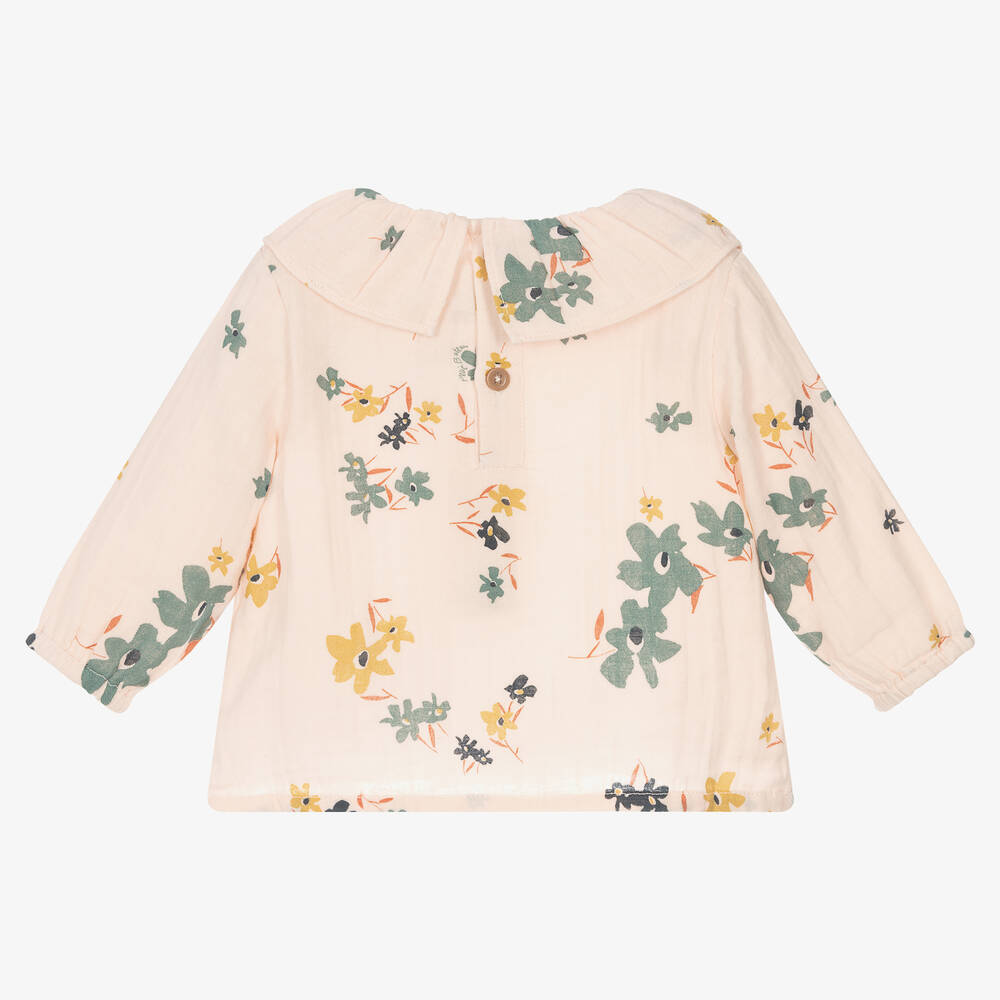 Petit Bateau-Розовая блузка с цветами для малышек | Childrensalon Outlet