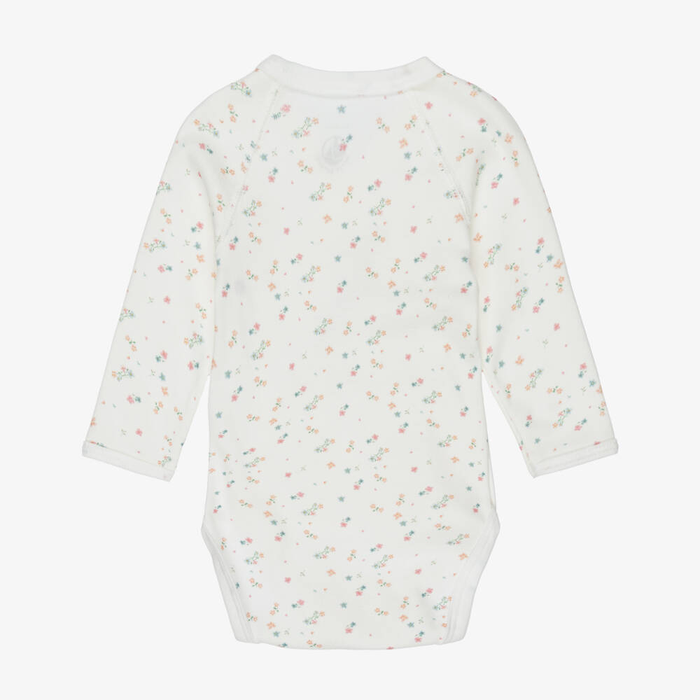 Petit Bateau-Baby Girls Pink & Ivory Cotton Bodysuits (5 Pack) | Childrensalon Outlet