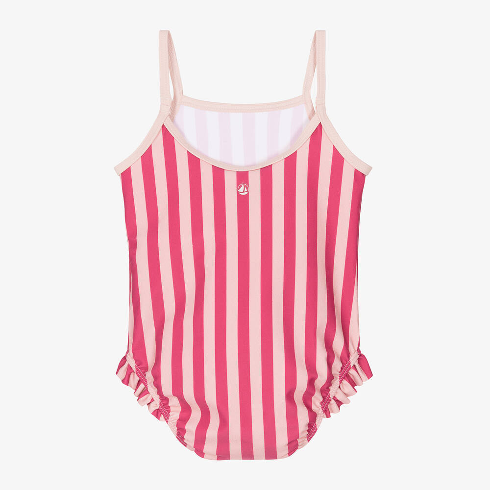 Pink white striped swimsuit outlet