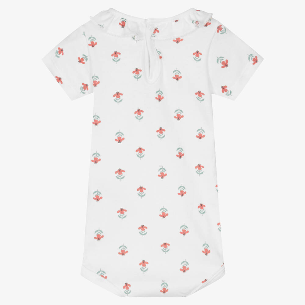 Petit Bateau-Белое хлопковое боди для малышек | Childrensalon Outlet