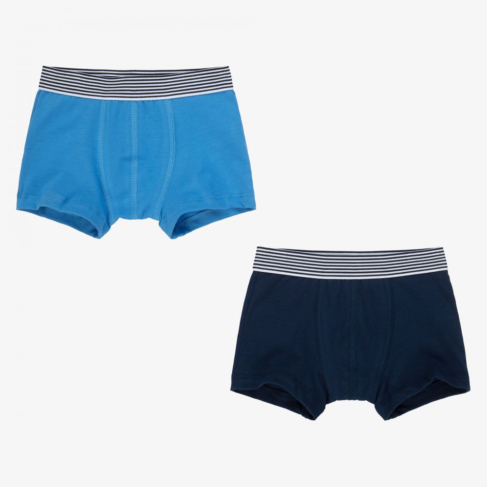 Petit Bateau - Blue Boxer Shorts (2 Pack) | Childrensalon