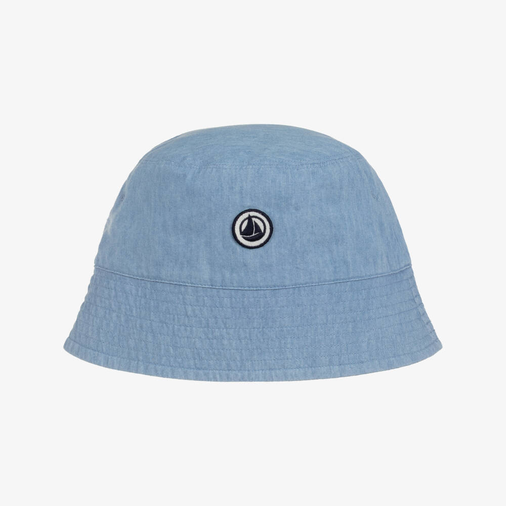 Petit Bateau-Blue Chambray Bucket Hat | Childrensalon Outlet