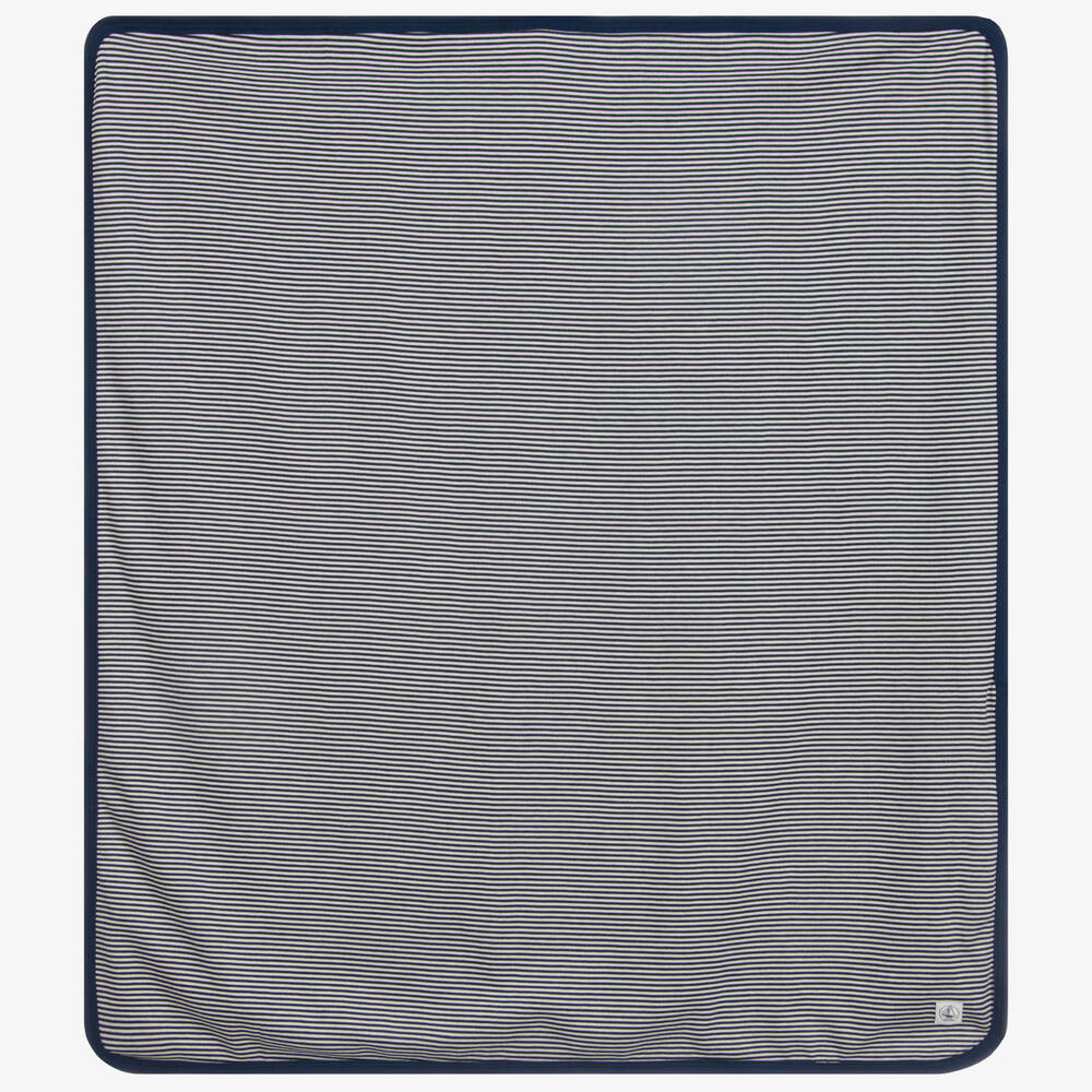Petit Bateau - Blue Cotton Blanket (80cm) | Childrensalon