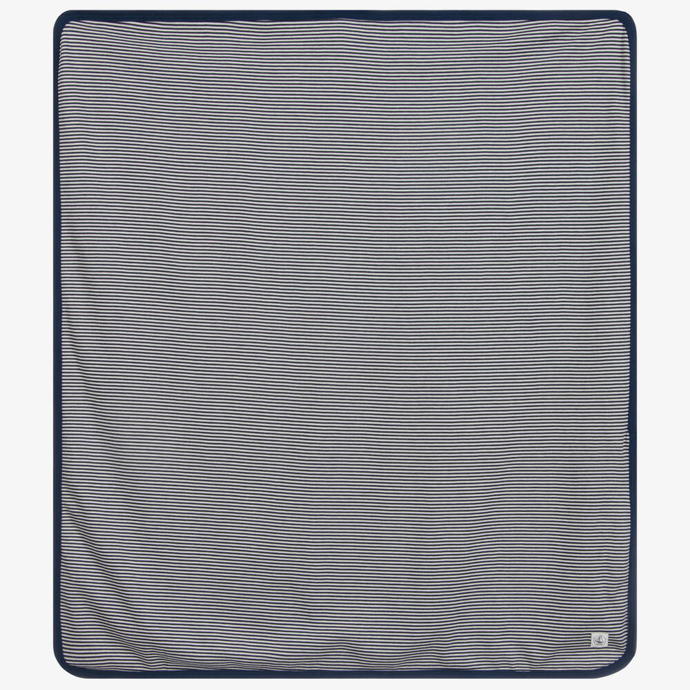 Couverture bleue en coton 80 cm