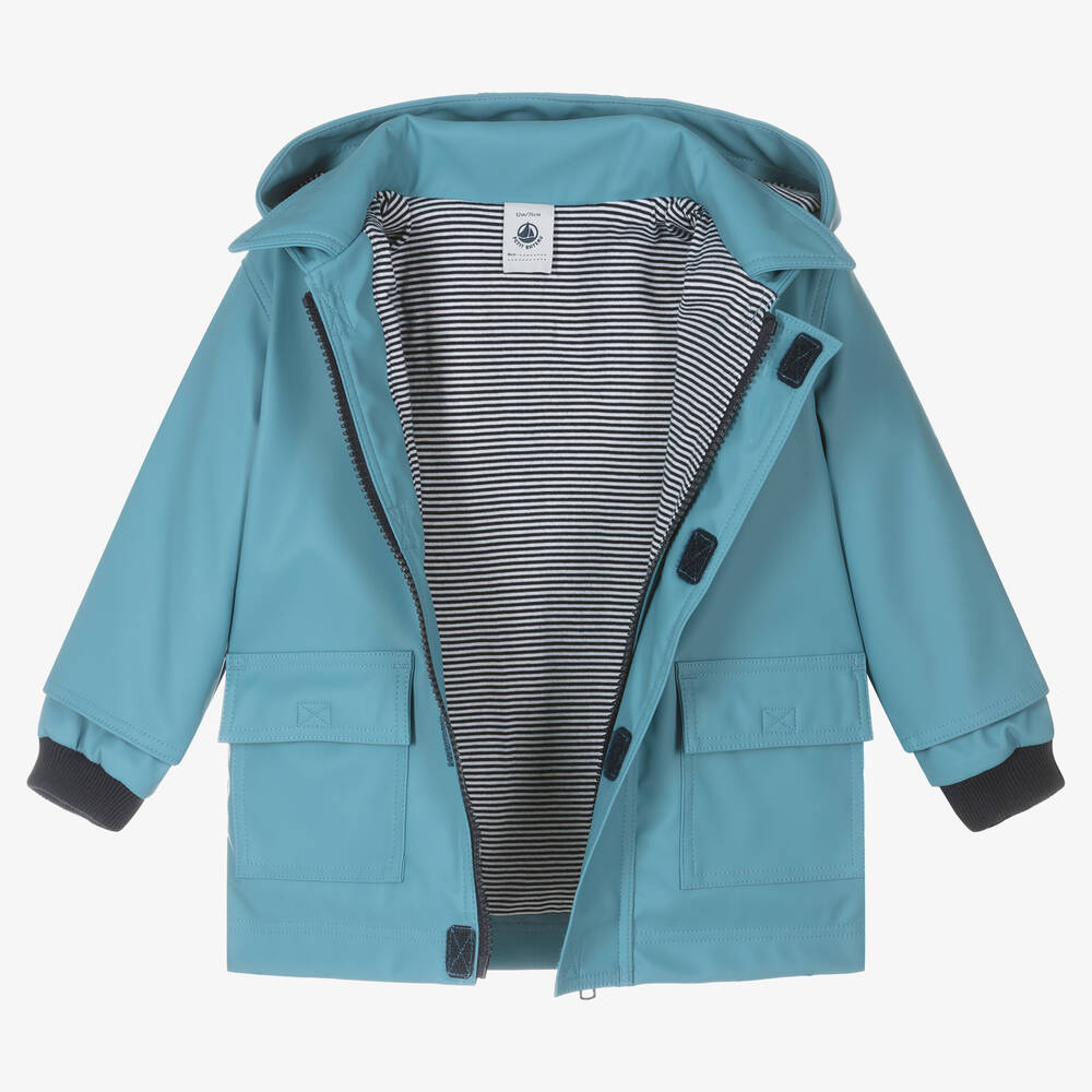 Petit Bateau - Blue Hooded Raincoat | Childrensalon Outlet