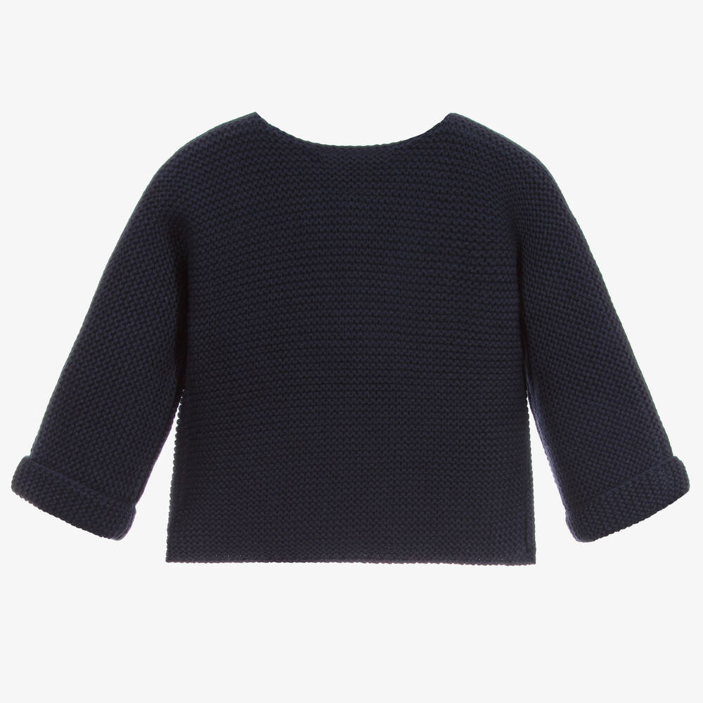 Petit Bateau Blue Knitted Baby Cardigan