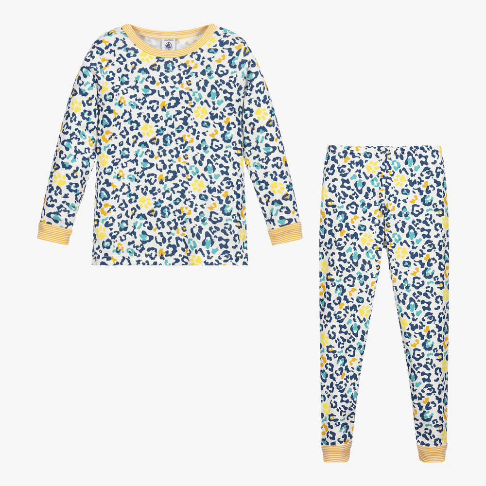 Petit Bateau-Синяя пижама и маска с леопардовым принтом | Childrensalon Outlet
