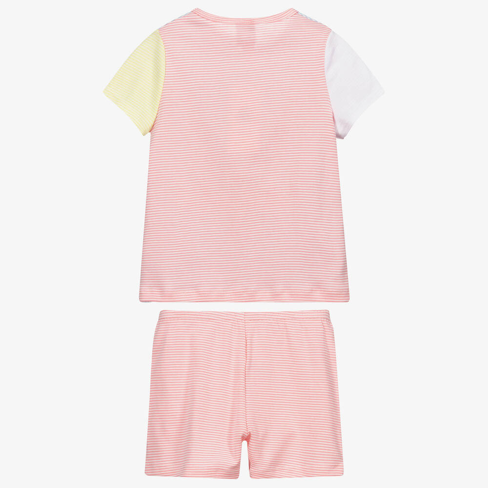 Petit Bateau-Розово-голубая пижама в полоску | Childrensalon Outlet