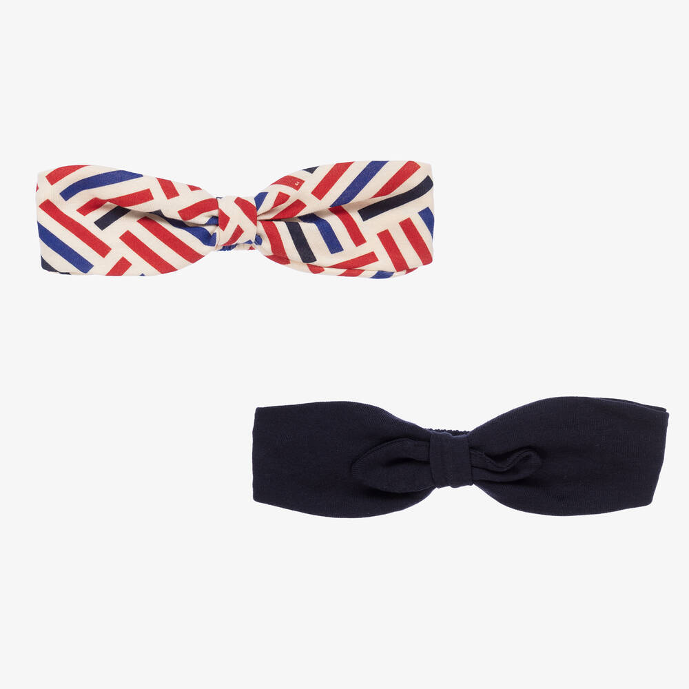 Petit Bateau - Blue Stripe Headbands (2 Pack) | Childrensalon