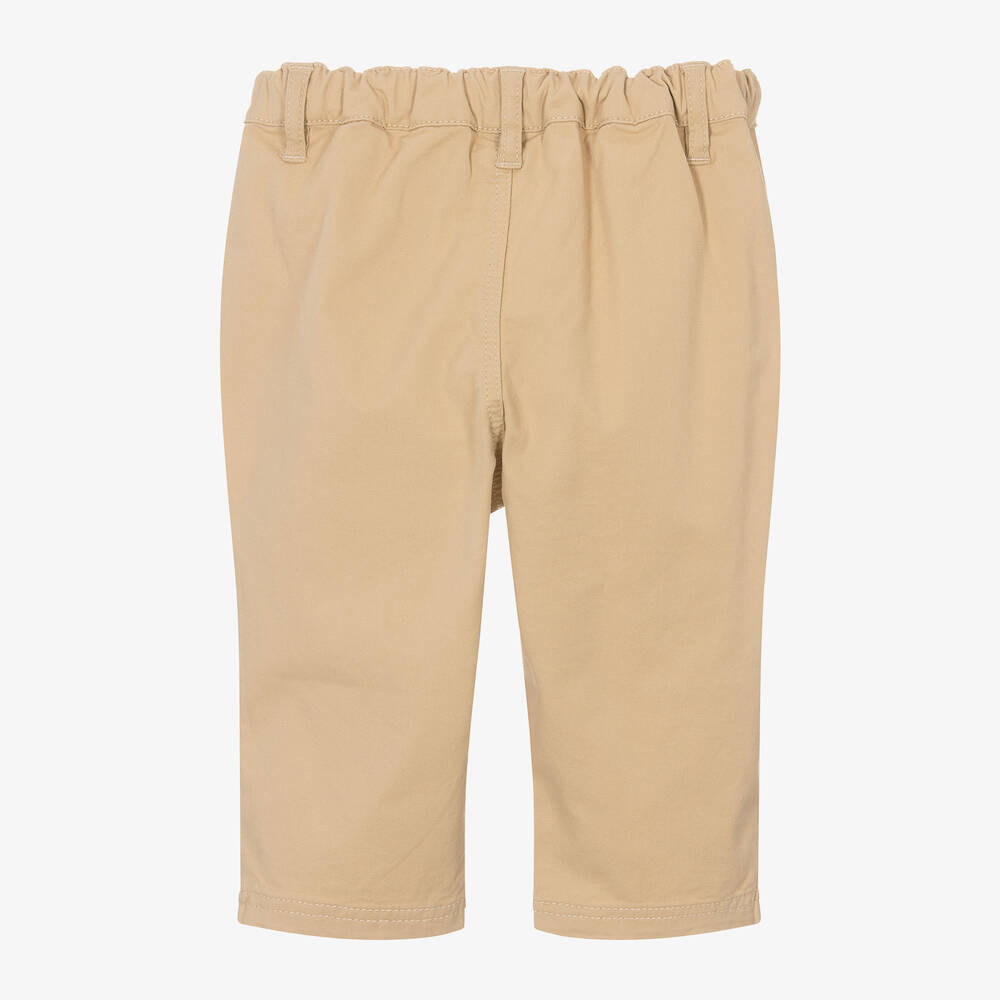 Petit Bateau-Boys Beige Cotton Twill Trousers | Childrensalon Outlet