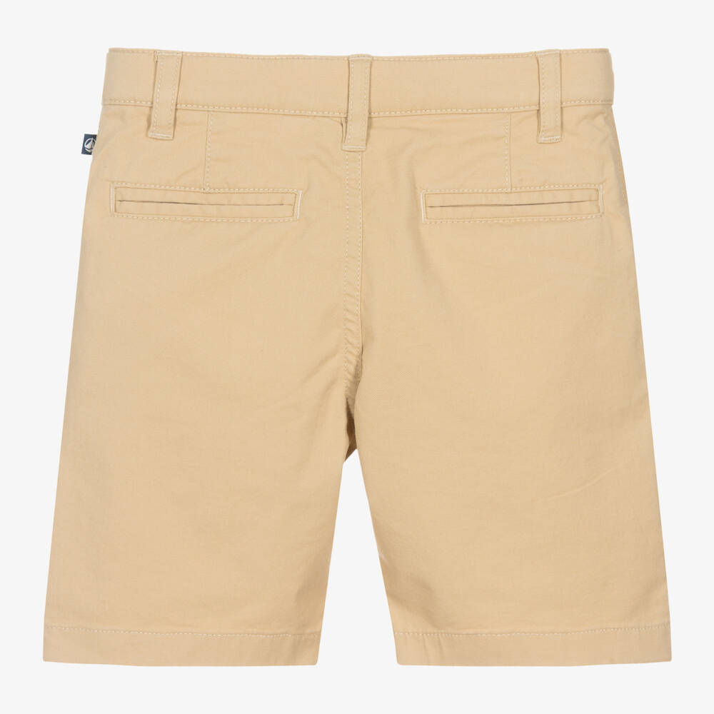 Petit Bateau-Boys Beige Organic Cotton Chino Shorts | Childrensalon Outlet