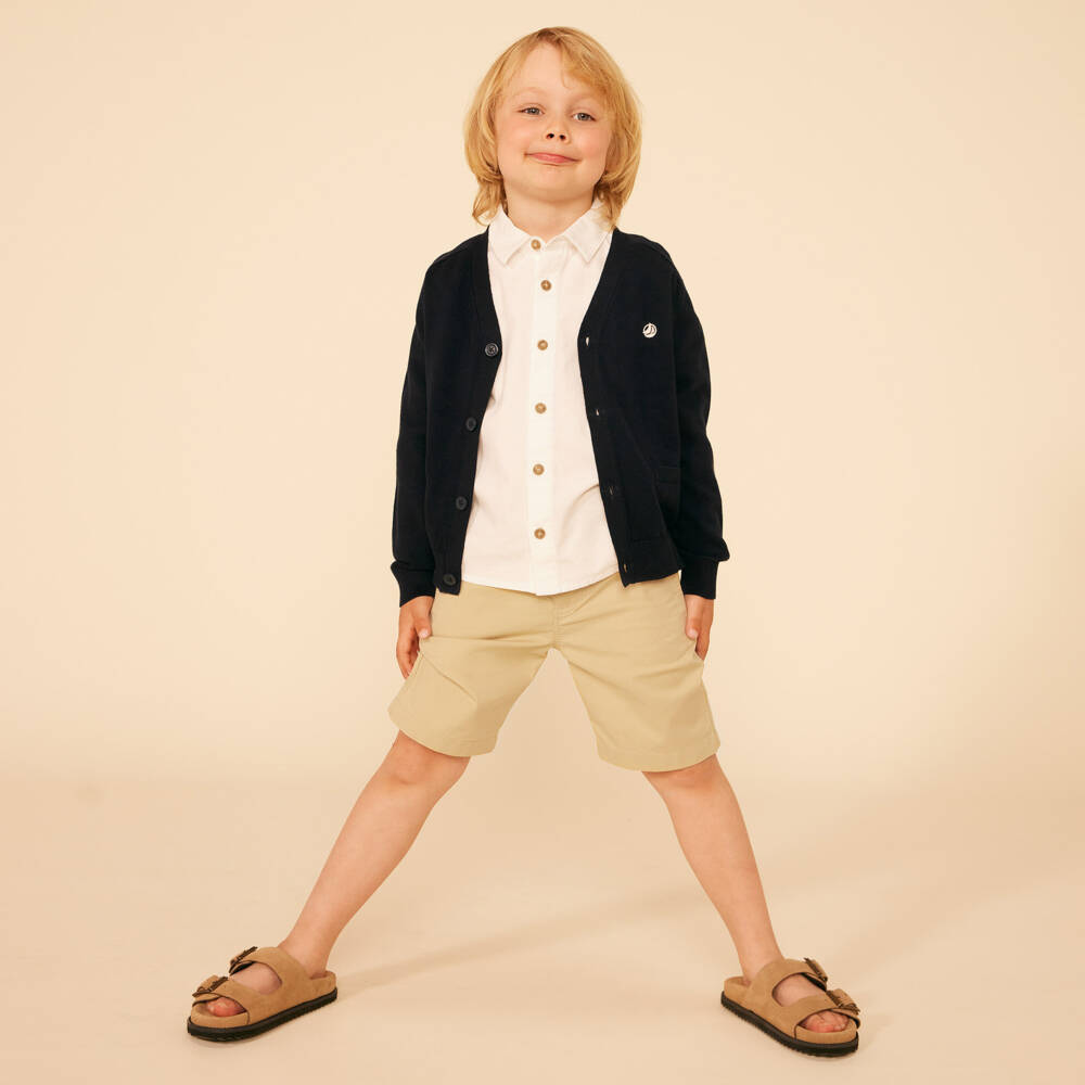 Petit Bateau-Boys Beige Organic Cotton Chino Shorts | Childrensalon Outlet