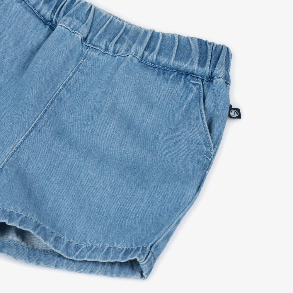 Petit Bateau-Boys Blue Denim Elasticated Waist Shorts | Childrensalon Outlet