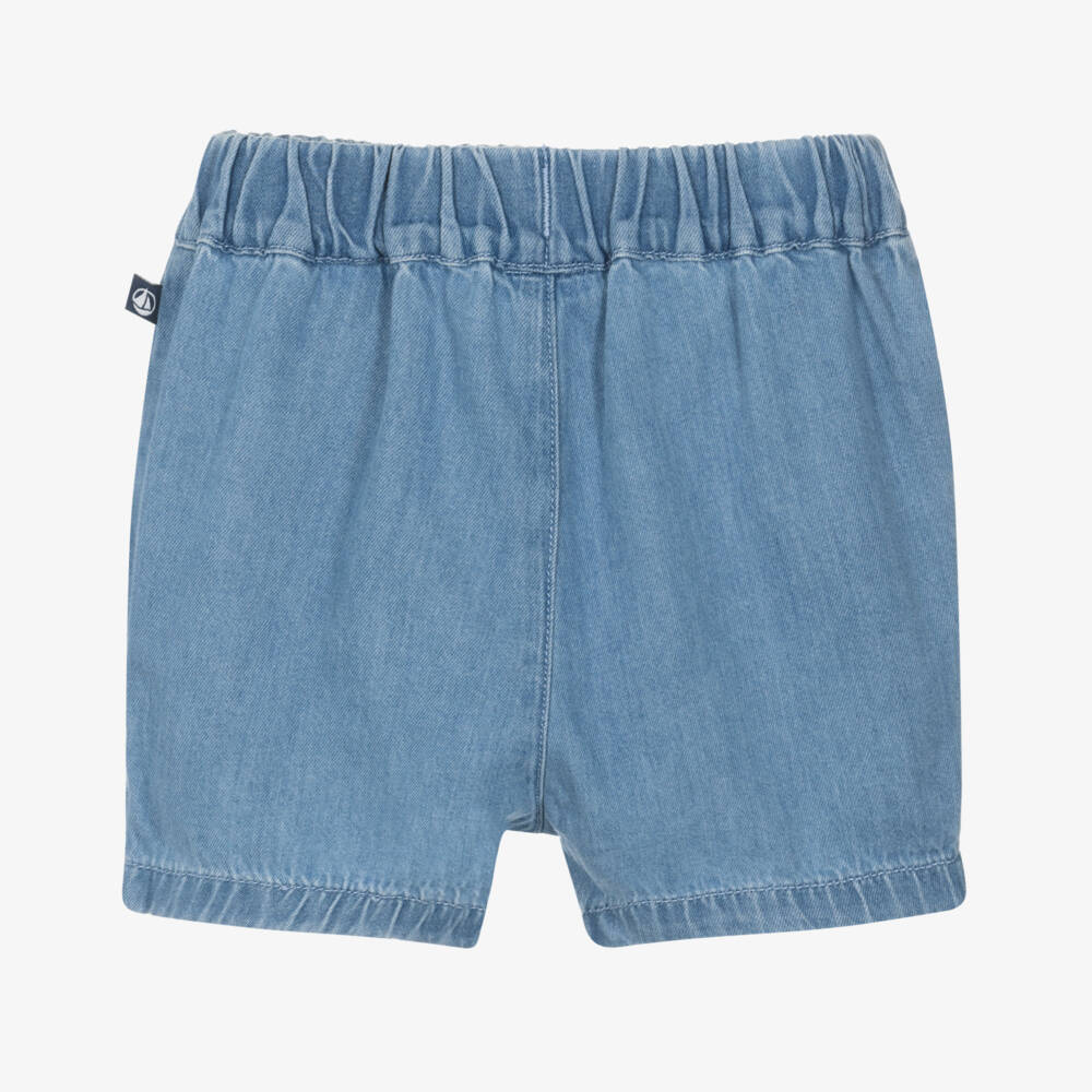 Petit Bateau-Boys Blue Denim Elasticated Waist Shorts | Childrensalon Outlet