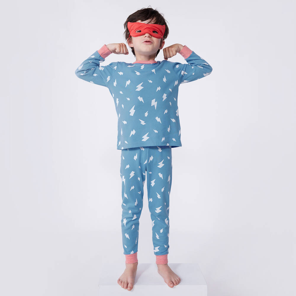 Petit Bateau-Boys Blue Hero Sleep Set | Childrensalon Outlet