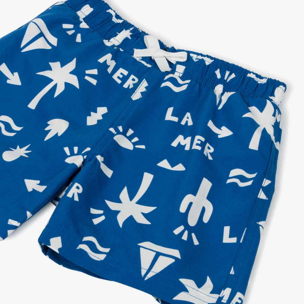 Petit Bateau-شورت سباحة بنقشة العطلات لون أزرق | Childrensalon Outlet