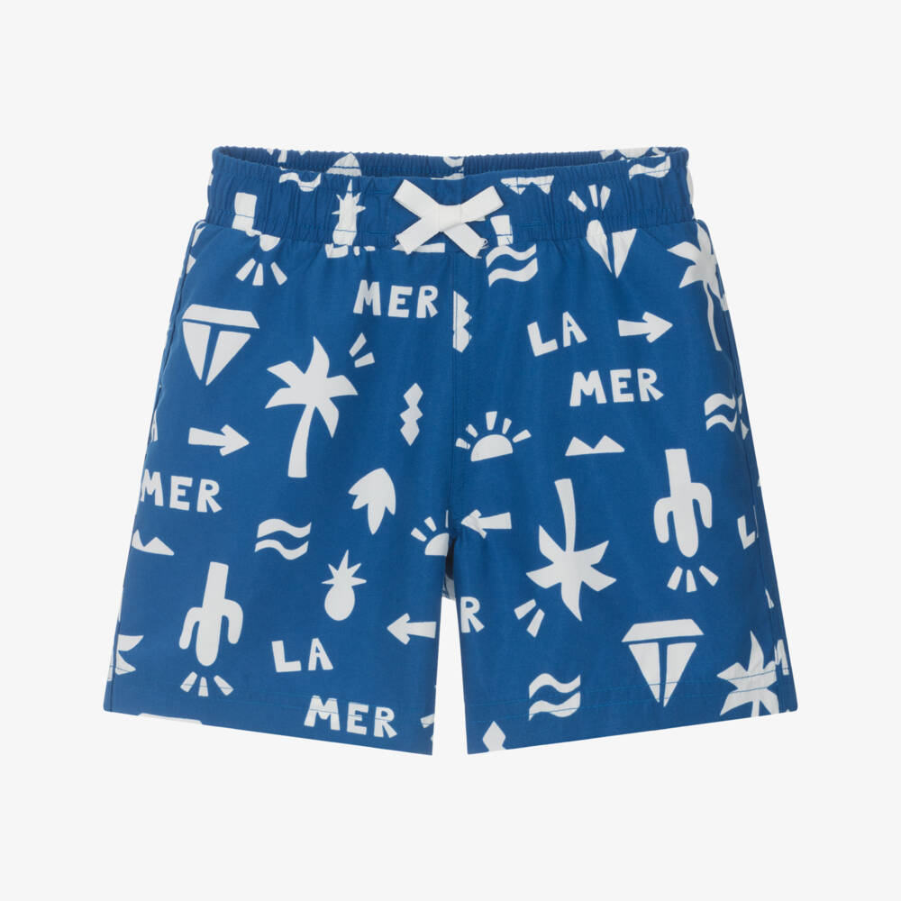 Petit Bateau-Boys Blue Holiday Print Swim Shorts | Childrensalon Outlet