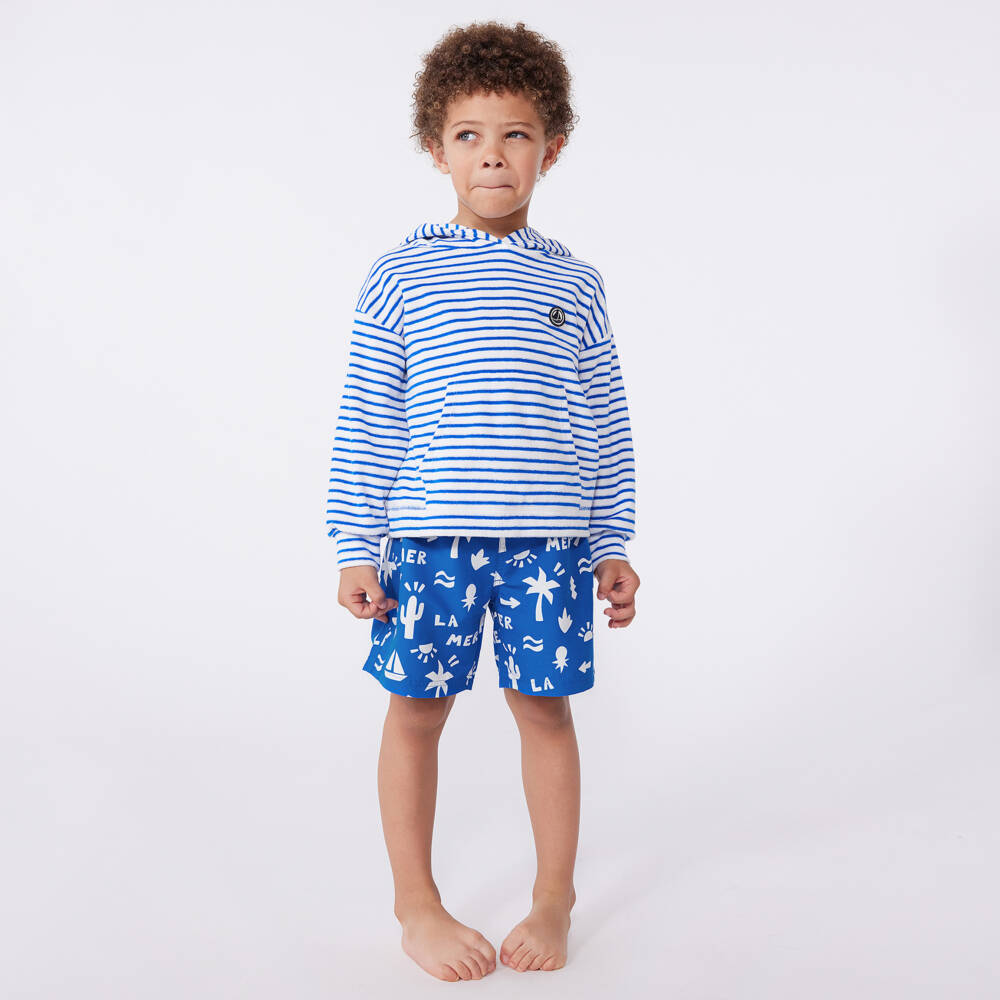 Petit Bateau-شورت سباحة بنقشة العطلات لون أزرق | Childrensalon Outlet