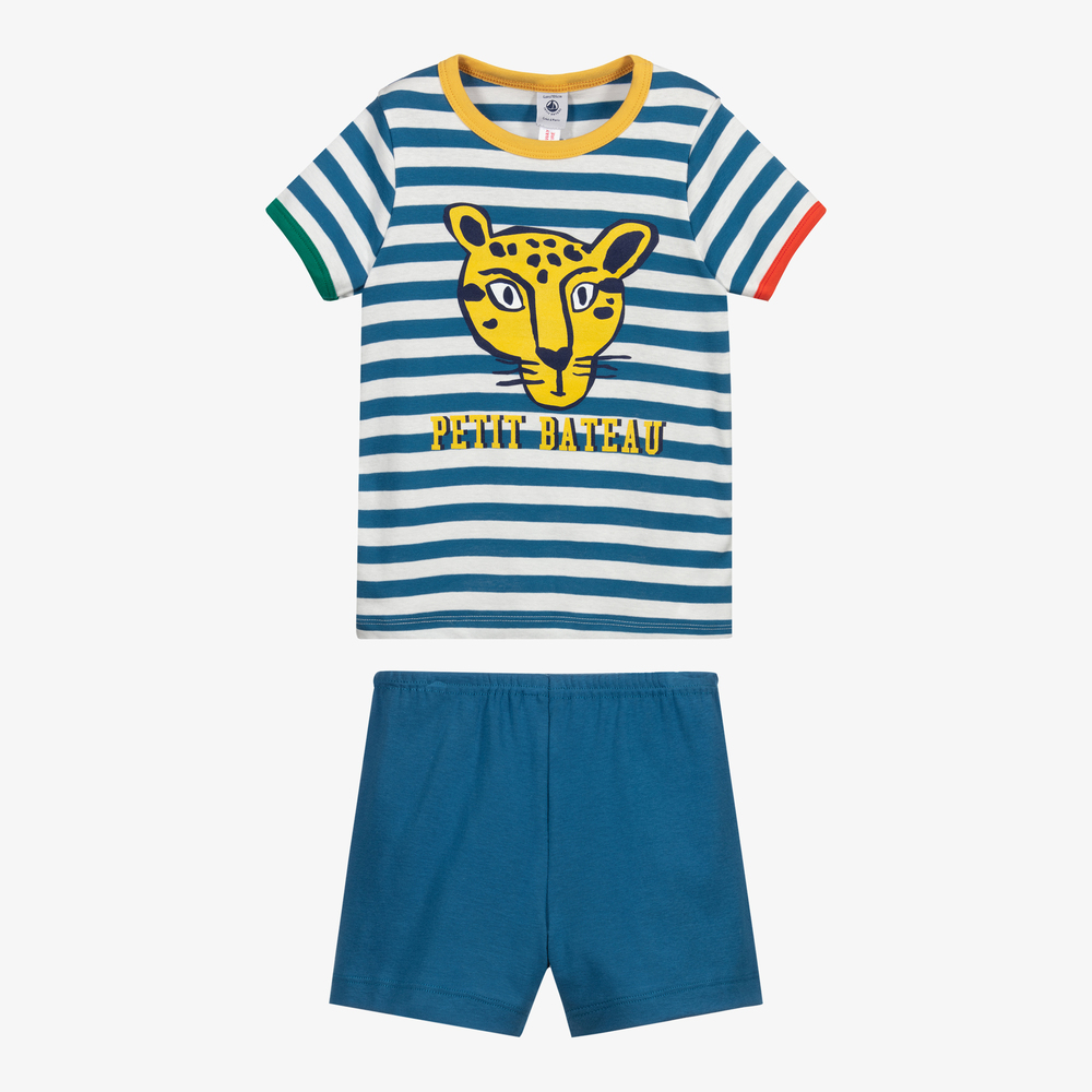 Petit Bateau-Boys Blue Leopard Pyjamas | Childrensalon Outlet