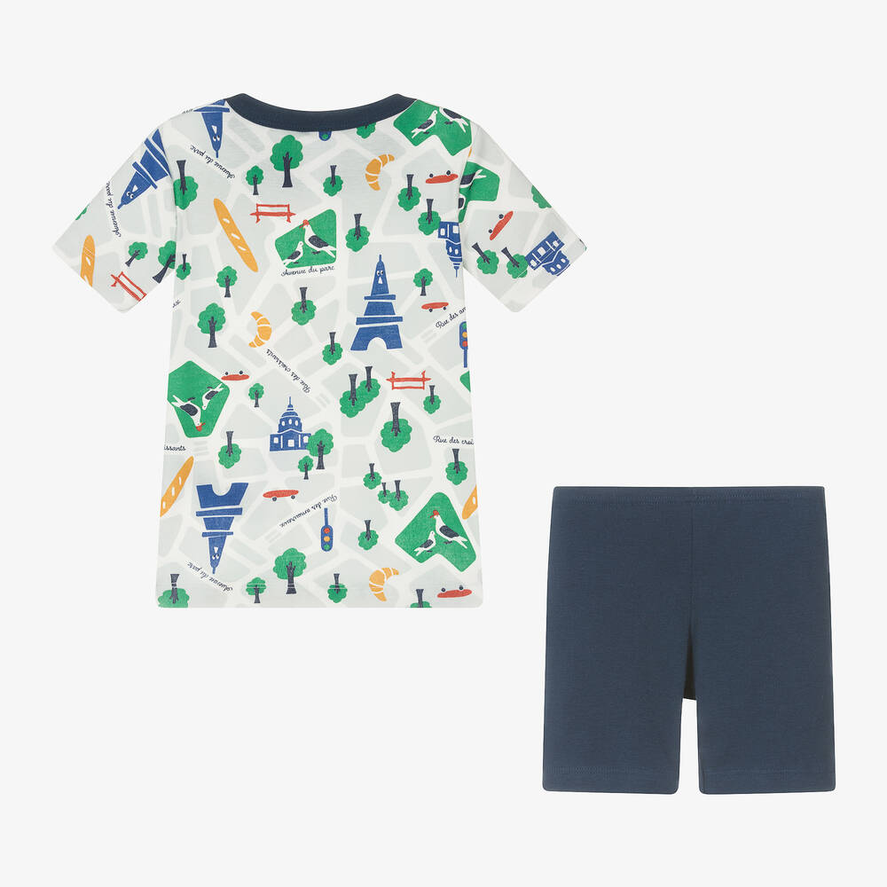Petit Bateau-Boys Blue Organic Cotton Paris Pyjamas | Childrensalon Outlet