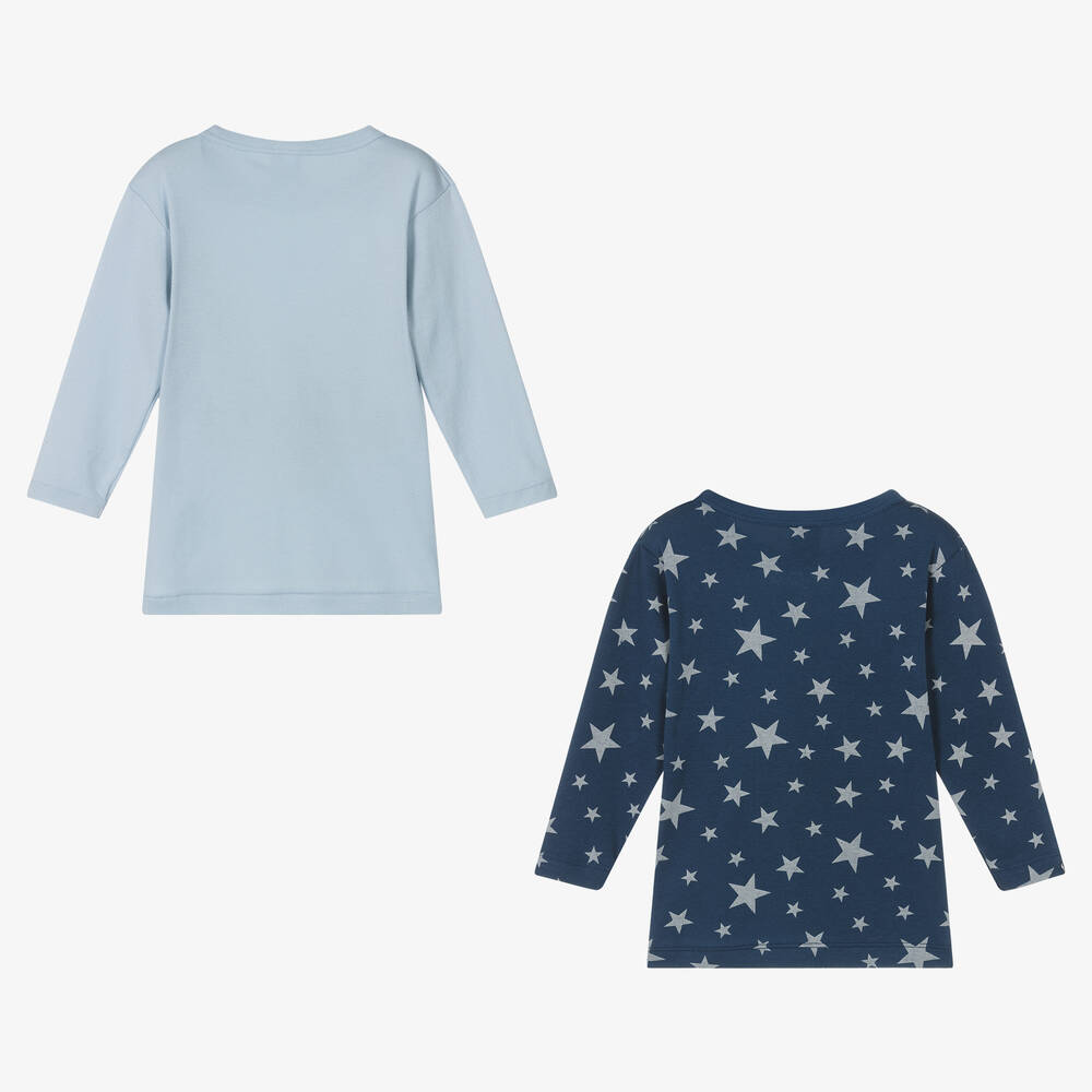 Petit Bateau-Boys Blue Organic Cotton Tops (2 Pack) | Childrensalon Outlet