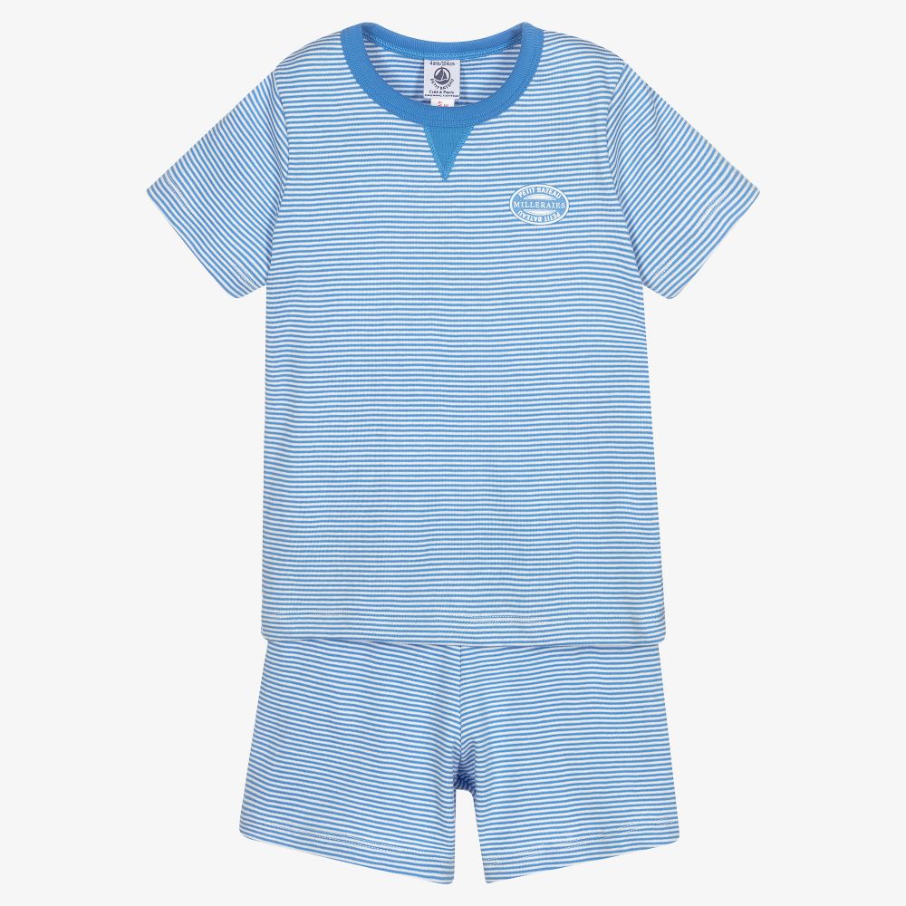 Petit Bateau-Boys Blue Stripe Pyjamas | Childrensalon Outlet