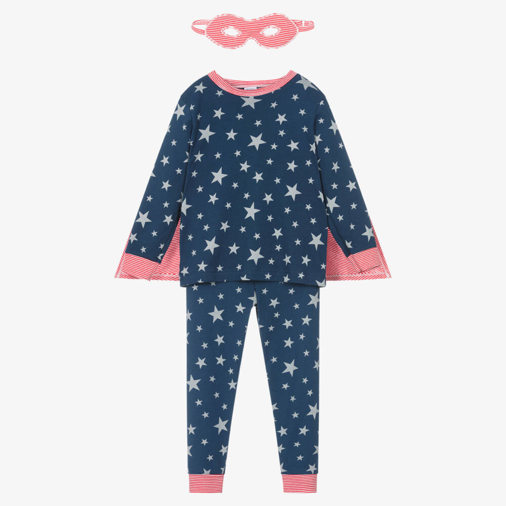 Petit Bateau-Boys Blue Superhero Cotton Pyjamas | Childrensalon Outlet