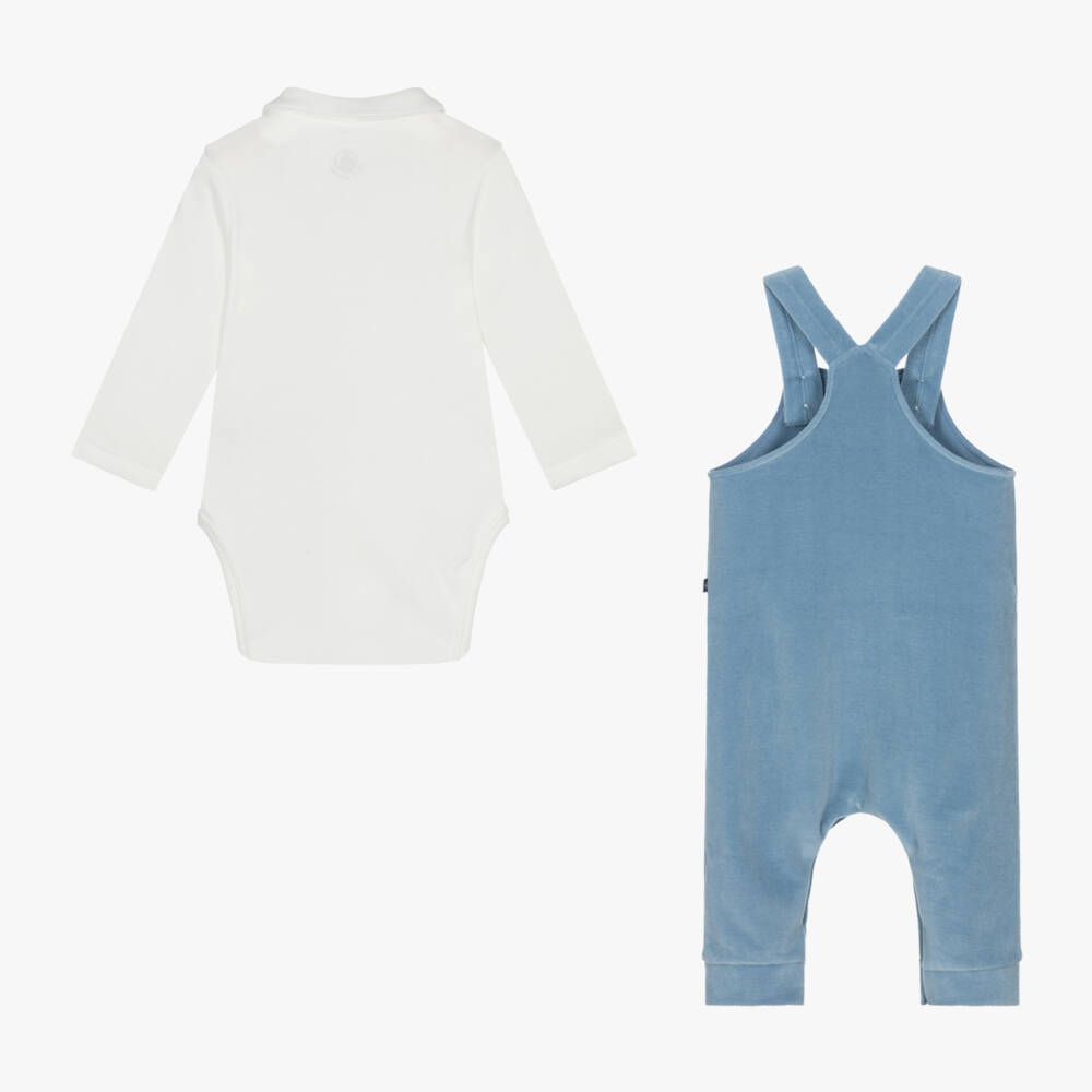 Petit Bateau-Boys Blue Velour Duckling Ensemble | Childrensalon Outlet