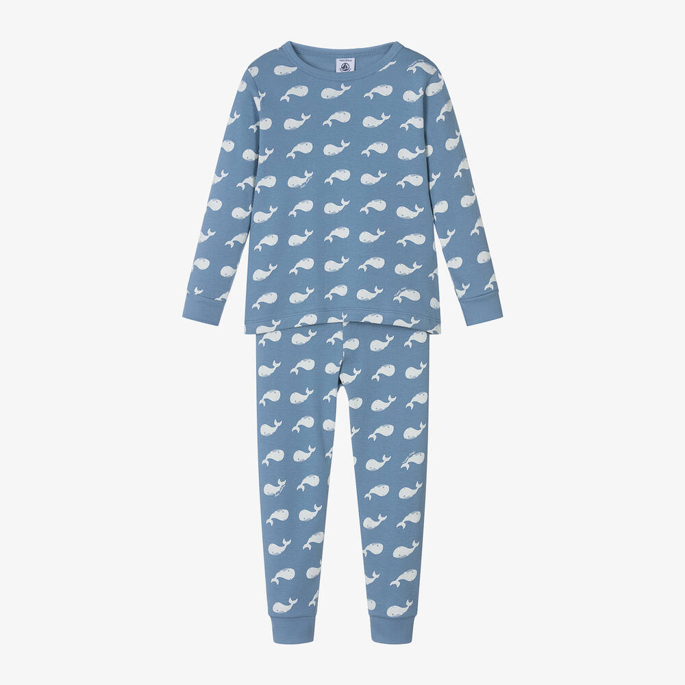 Petit Bateau-Boys Blue Whale Organic Cotton Pyjamas | Childrensalon Outlet