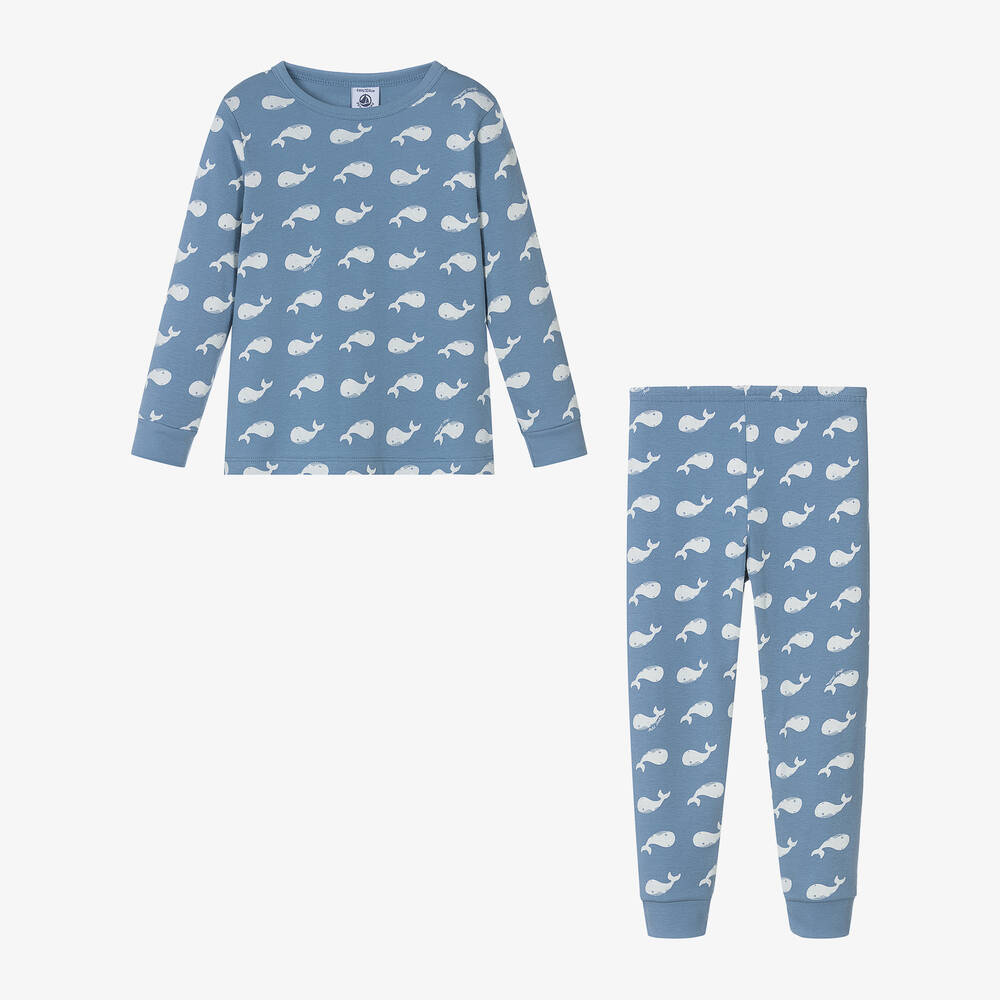 Petit Bateau-Boys Blue Whale Organic Cotton Pyjamas | Childrensalon Outlet